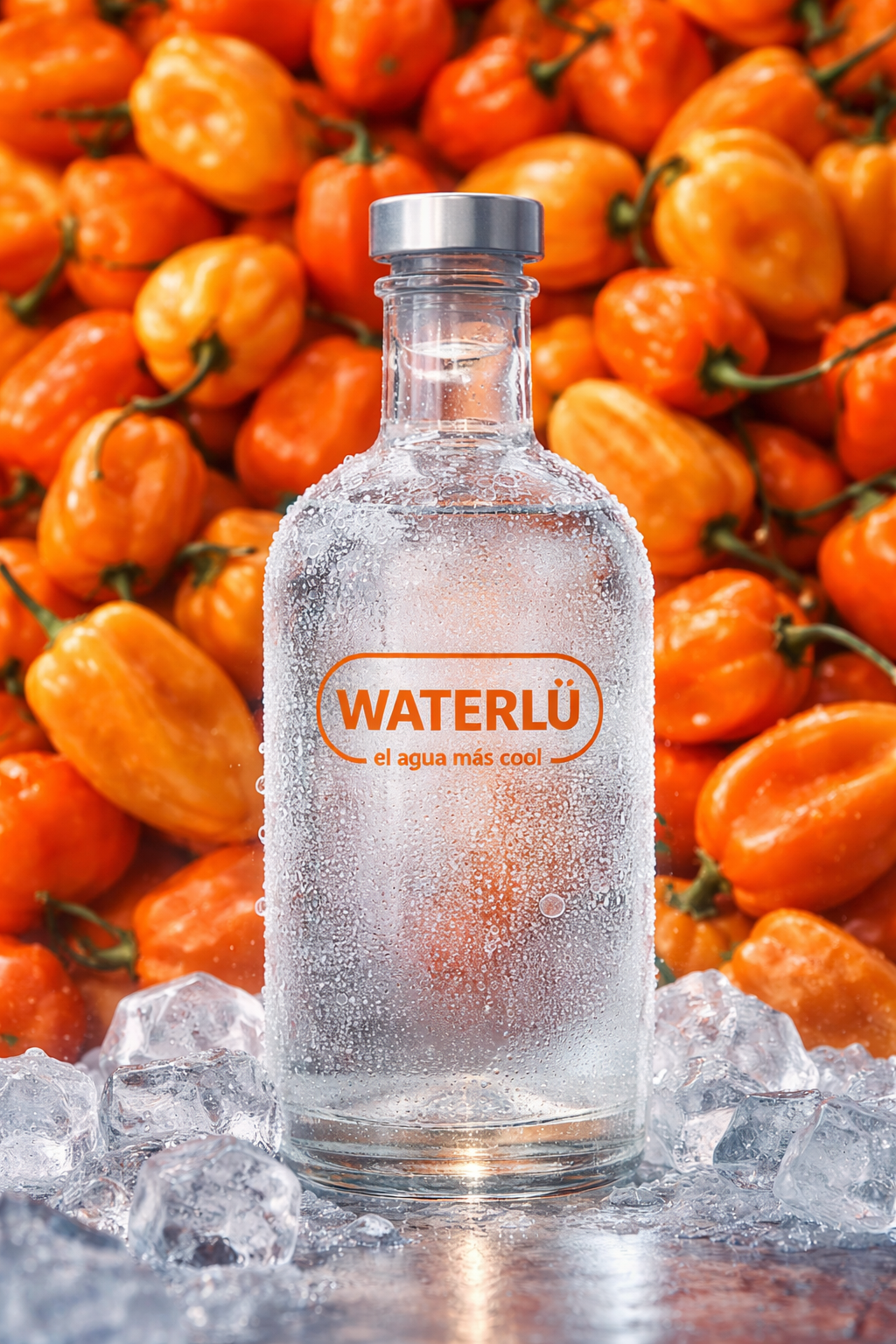 Botella WATERLÜ con habaneros — el agua más cool